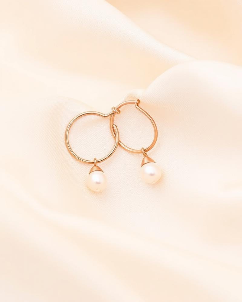 Rosé Pearl Hoops